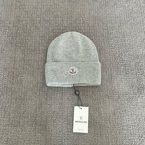 Moncler Light Gray Knit Beanie
